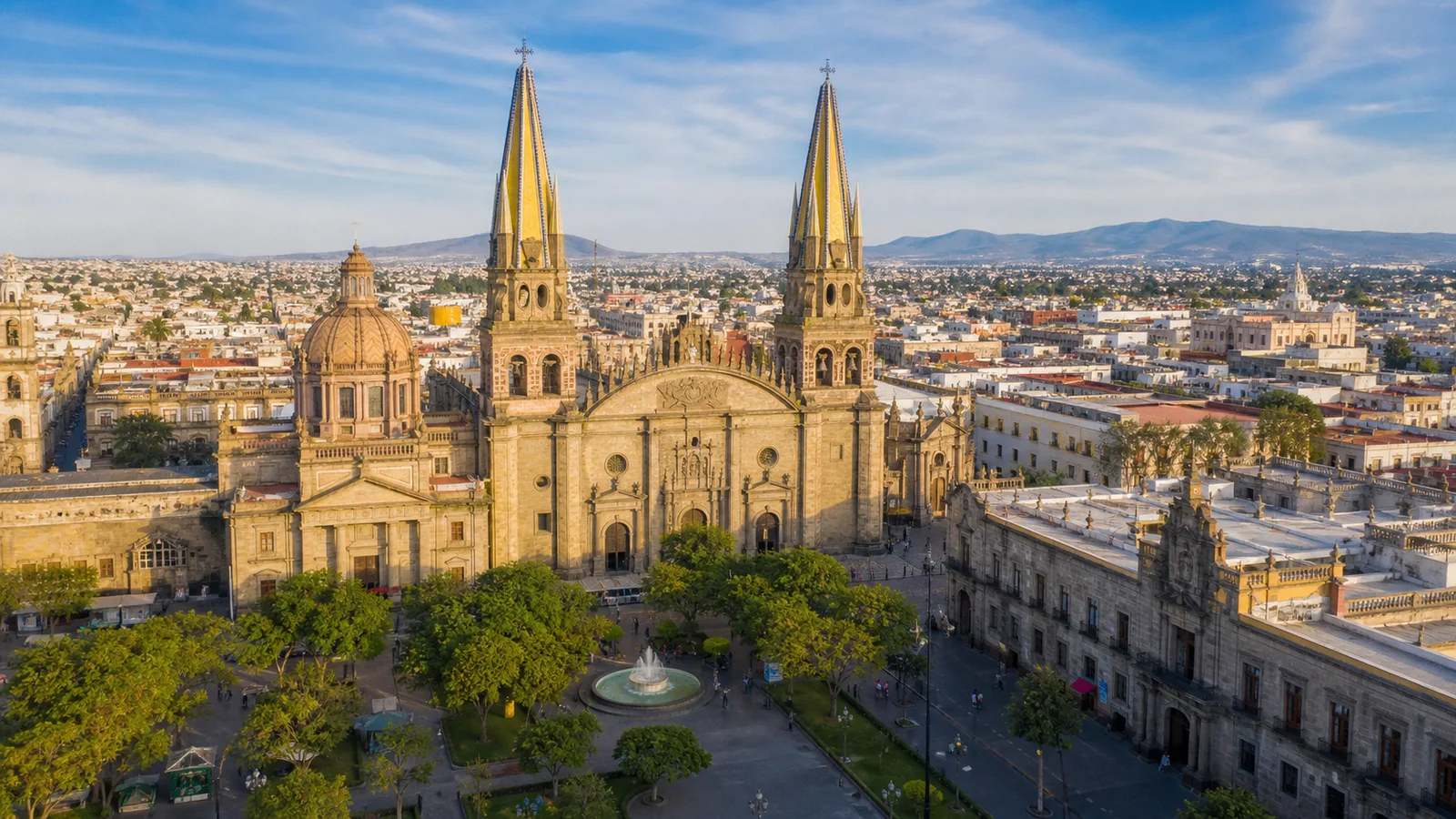 Vista aérea del centro histórico de Guadalajara